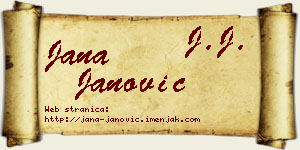 Jana Janović vizit kartica